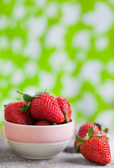 fresh strawberry in small bowl