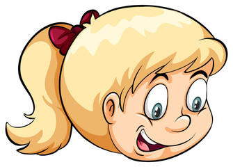 A head of a little girl