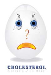 Cholesterol hard-boiled egg, vector format