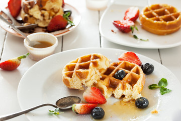 waffles in plate after eat