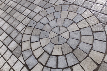 石畳・円形・円・道路・背景