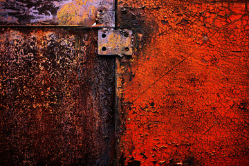 rusty metal old shabby in the paint