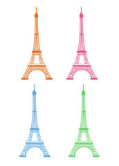 Paris vector illustration set