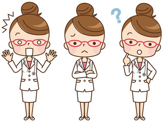 女性　医師　表情　セット