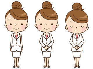 女性　医師　表情　セット