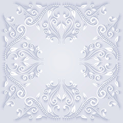 Elegant floral ornamental background in paper cut stile