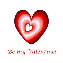 Design Valentines Day card with striped red heart