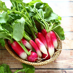 Radishes in a basket