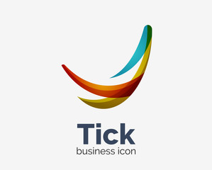 Modern tick abstract wave logo design