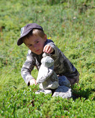 randonnée en montagne - cairn