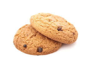 oat cookies on white background