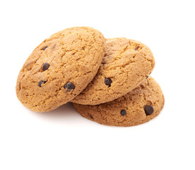 oat cookies on white background