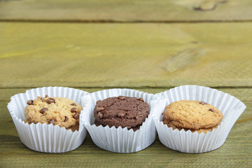 cookies on a wooden background