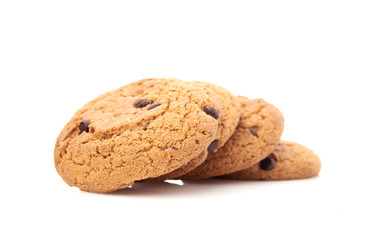 oat cookies on white background
