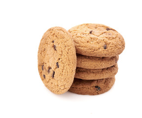 oat cookies on white background