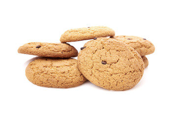oat cookies on white background