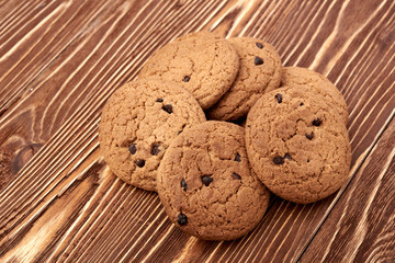 oat cookies on wooden table
