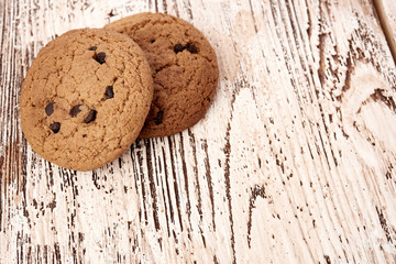 oat cookies on wooden table