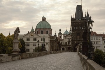 Historic Charles Bridge in Prague, Czech Republic