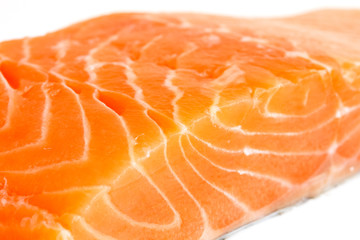 Detail of raw salmon, with selective focus.