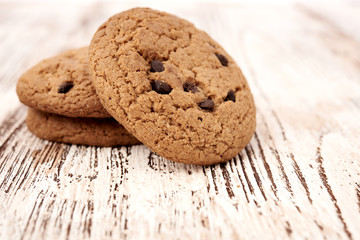 oat cookies on wooden table