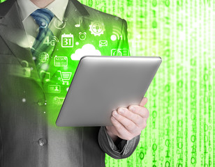 Business man using tablet PC