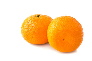 Peeled tangerine or mandarin fruit isolated