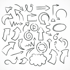 set of simple black arrows