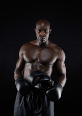 Fototapeta na wymiar Professional male boxer