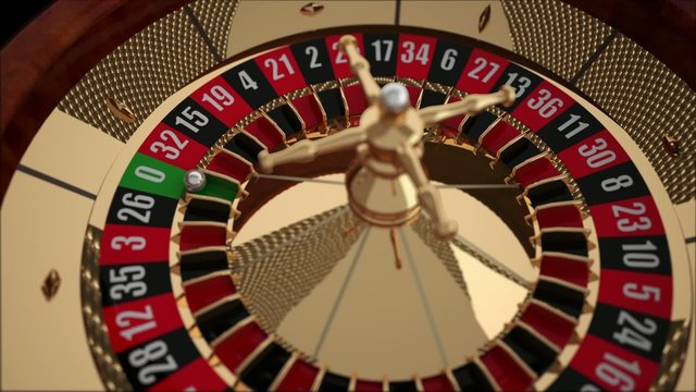 Realistic Casino Roulette Wheel with Zero Winning Number