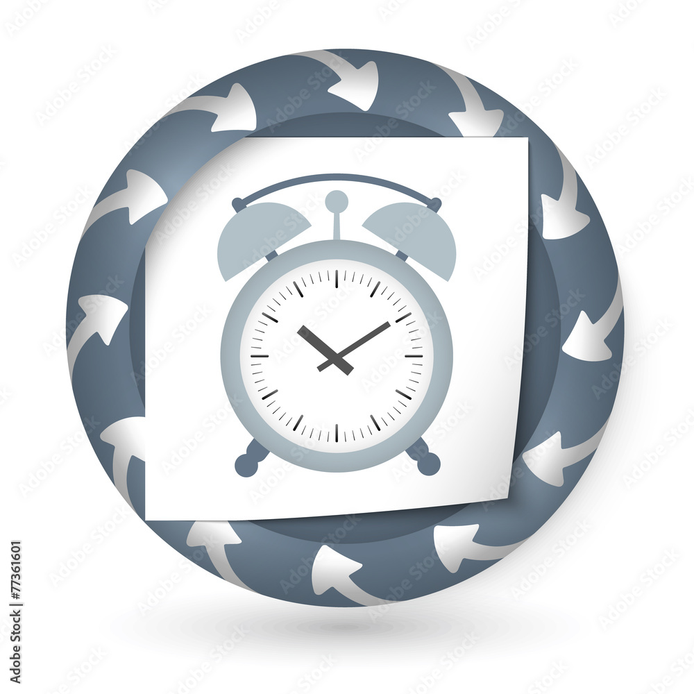 Poster vector abstract icon with arrows and alarm clock