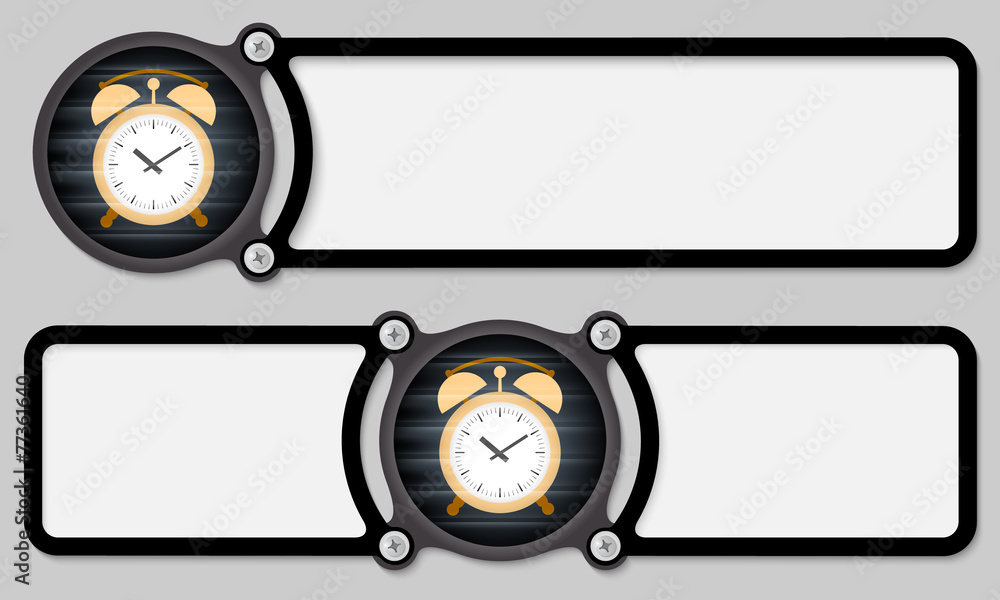 Poster dark frames for any text and alarm clock