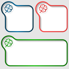 three vector text frame and cloverleaf