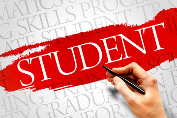 STUDENT word cloud, education business concept