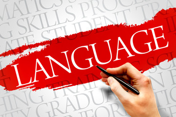 LANGUAGE word cloud, education business concept