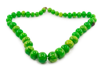 green beads isolated on white background