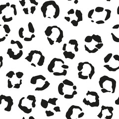 Leopard pattern, black and white. Vector