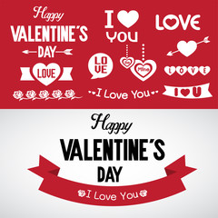 Valentine 's day typography elements