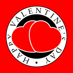 Two red hearts emblem