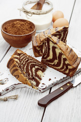 Cake with cocoa  powder
