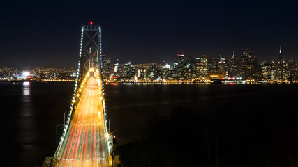 Fototapeta na wymiar Bay Bridge and San Francisco Skyline at Night