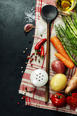 Wooden spoon and ingredients © Natalia Klenova
