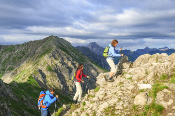 Wanderung in steilem Gelände