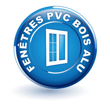 fen&ecirc;tres pvc bois alu sur bouton bleu