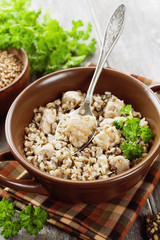 Buckwheat porridge with meat