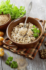 Buckwheat porridge with meat