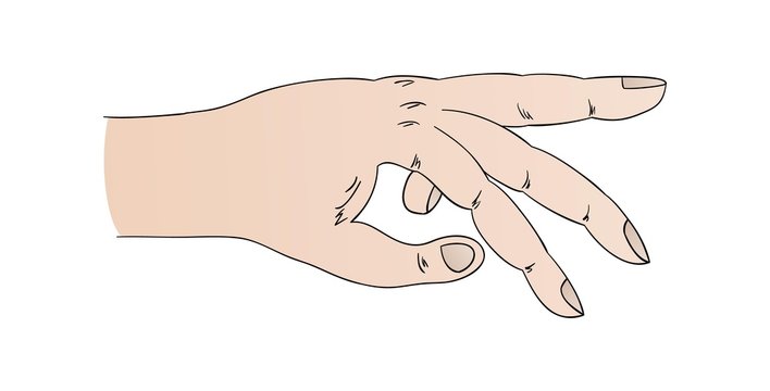 human hand with pointing ring finger
