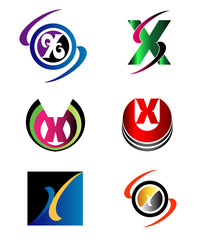 Letter X logo Icons Set Vector Graphic Design