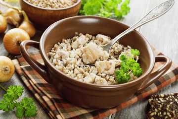 Buckwheat porridge with meat