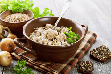 Buckwheat porridge with meat